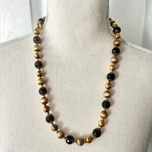 QVC Veronese Italy Sterling Silver Gold Clad Smoky Quartz Bead Strand Necklace